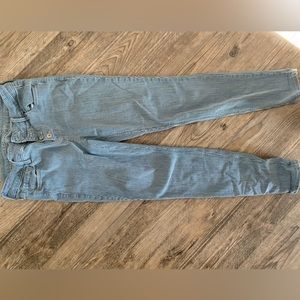 Pinstripe midrise rockstar skinny jeans